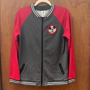 DISNEY Parks Red and Gray Raglan Mickey Mouse Club Sweatshirt